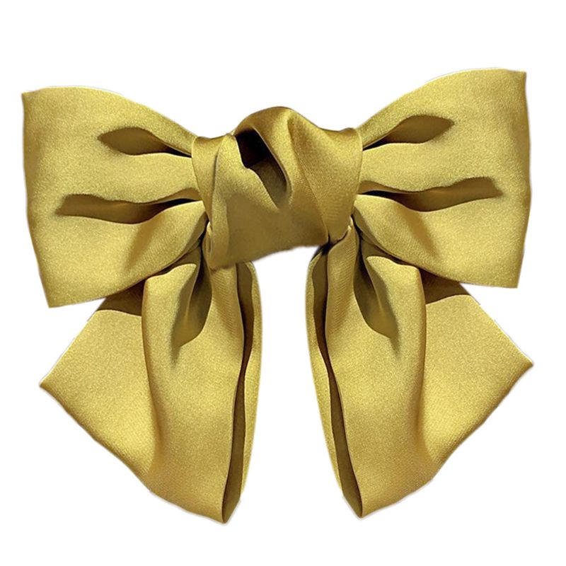 Kẹp Tóc Nơ Vải Satin Màu Trơn Phong Cách Lolita Nhật Bản