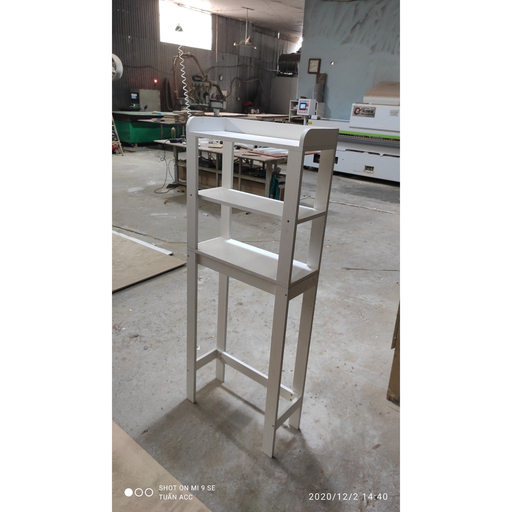 Kệ để đồ đa năng phòng tắm để sau bệt (bồn cầu) 3 tầng nắp ráp bằng nhựa composite cao cấp siêu chịu nước | BigBuy360 - bigbuy360.vn
