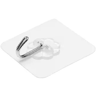 [Ready Stock]  10 pc Thicken Self-Adhesive Clear Strong Plug Hook Wall Storage Multi-use Transparent Pasting Hook