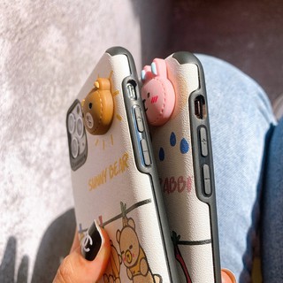 Ốp Lưng IPHONE -ANDROID Da IMD Hình Nổi Bear x Rabbit