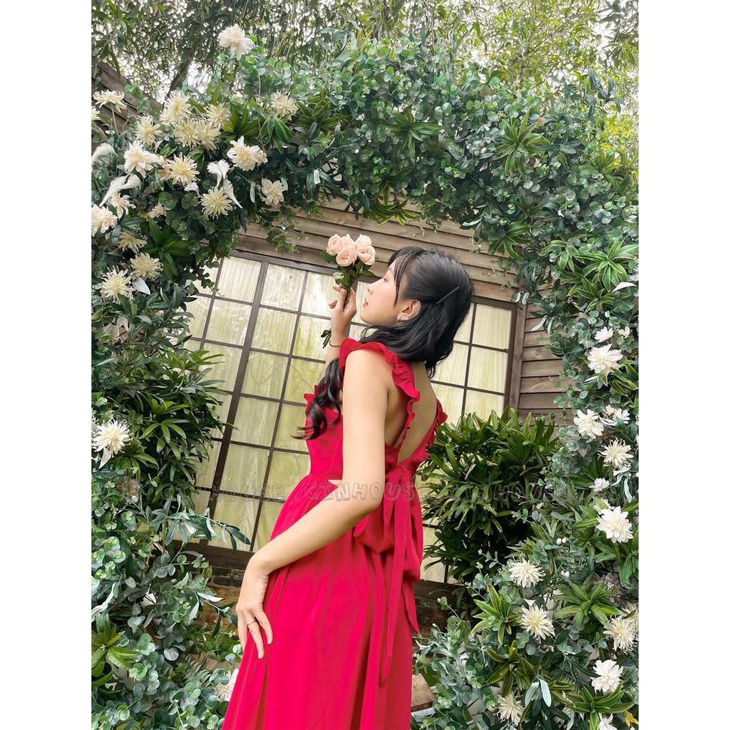 Đầm Maxi Nino 1303 cổ vuông bèo sang trọng CIN HOUSE