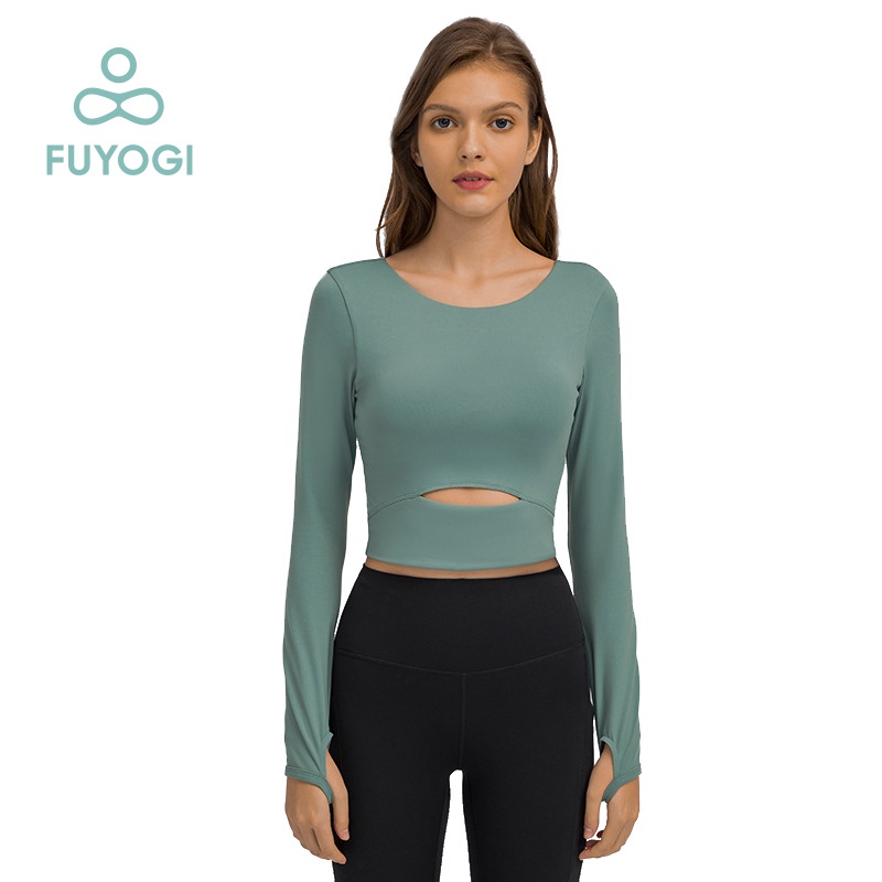 Áo Thun Thể Thao Dài Tay Có Miếng Đệm Ngực Chuyên Dụng Tập Yoga Chạy Bộ