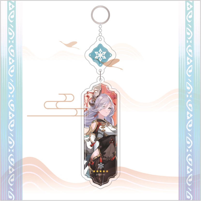 Móc Khóa Dài Hình Búp Bê Shinobu Yae Miko Ayaka Yoimiya Bằng Acrylic