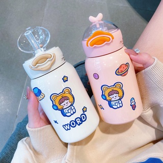 Bình nước giữ nhiệt bằng thép không gỉ 304 hình vịt vàng dễ thương cho học sinh