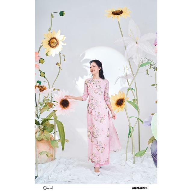 Set Áo dài cách tân tay lỡ nữ chất tơ nhũ cao cấp Orchid CD26O298 | BigBuy360 - bigbuy360.vn