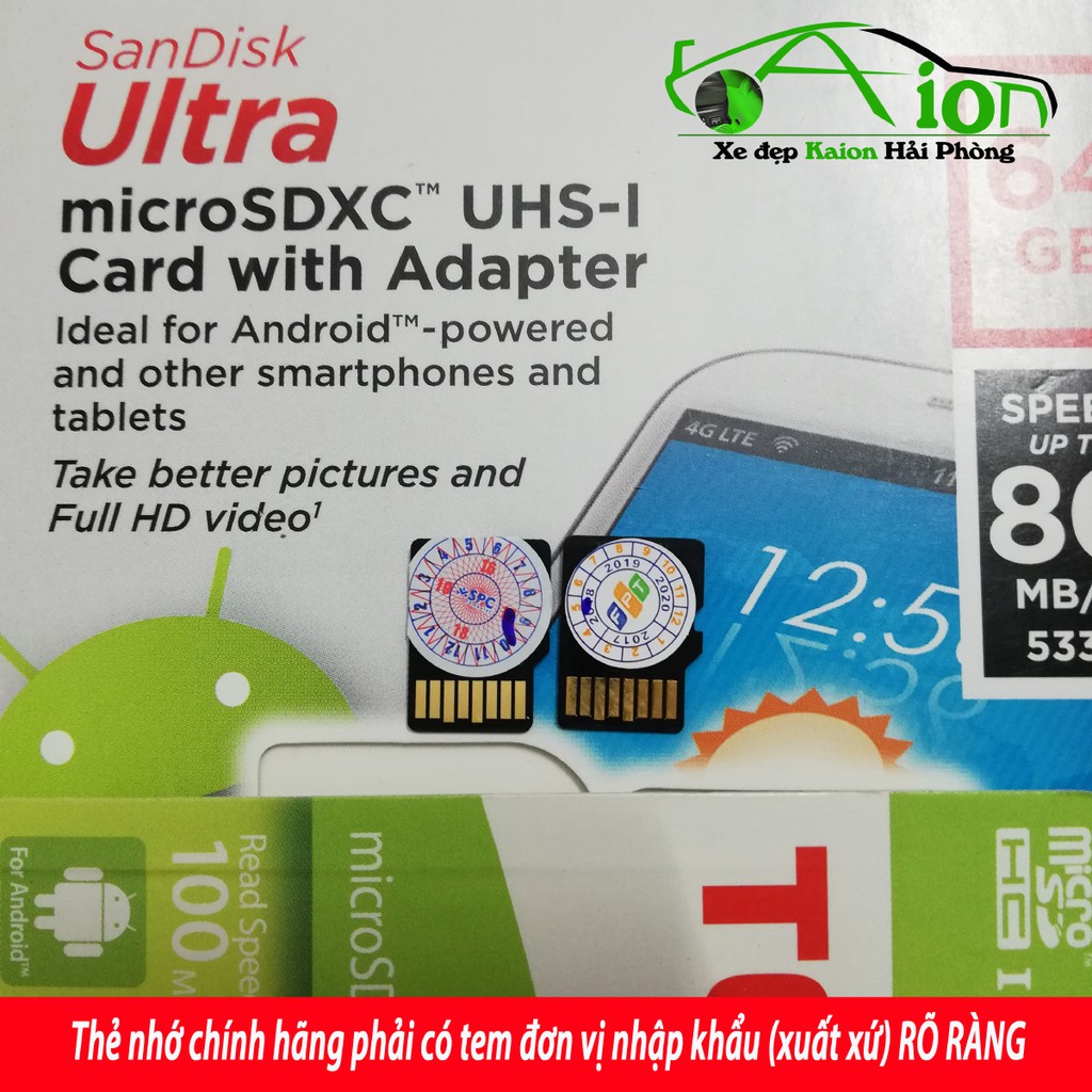 Thẻ nhớ Sandisk (Toshiba) Micro-SD 64GB - dùng cho điện thoại, Camera hành trình, Cam IP | Thẻ nhớ MSD64GB  - chính hãng | BigBuy360 - bigbuy360.vn