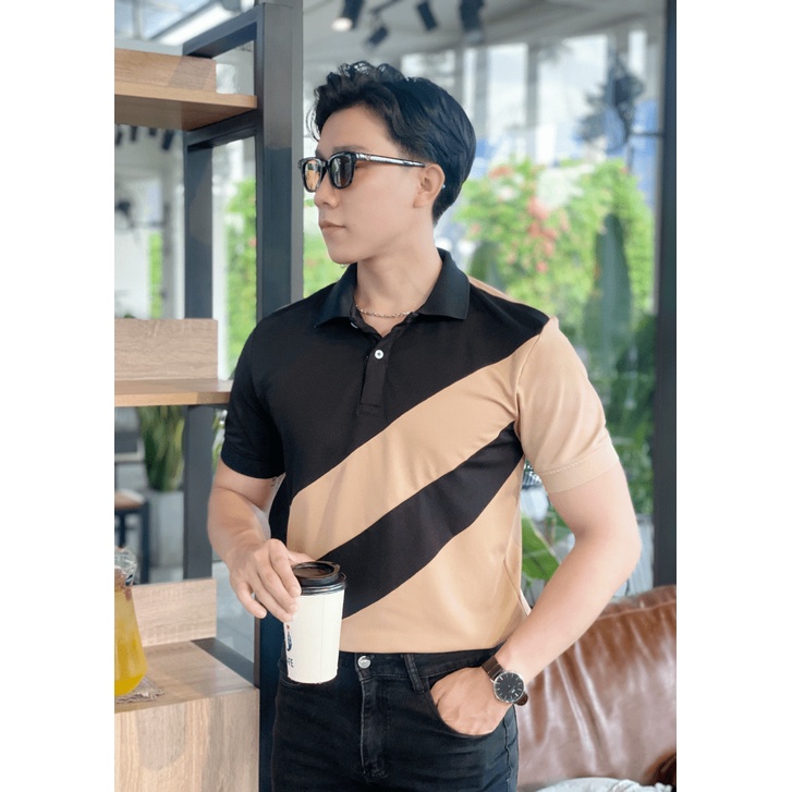 (HCM) ÁO THUN NAM CỔ BẺ HỌA TIẾT ĐỘC ĐÁO THỜI TRANG SOÁI CA HÀN QUỐC KME STORE
