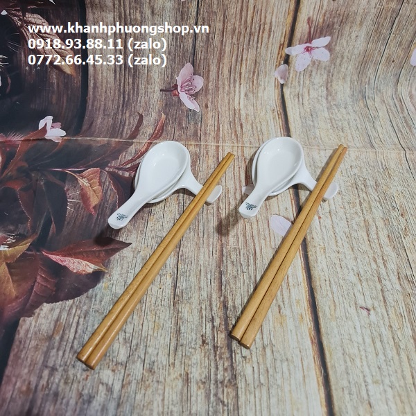 Đồ gác muỗng đũa đuôi cá sứ Minh Long - đồ gác muỗng đũa sứ minh long