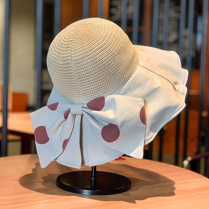 MŨ CHỐNG NẮNG VÀNH CỰC LỚN HỌA TIẾT CHẤM BI