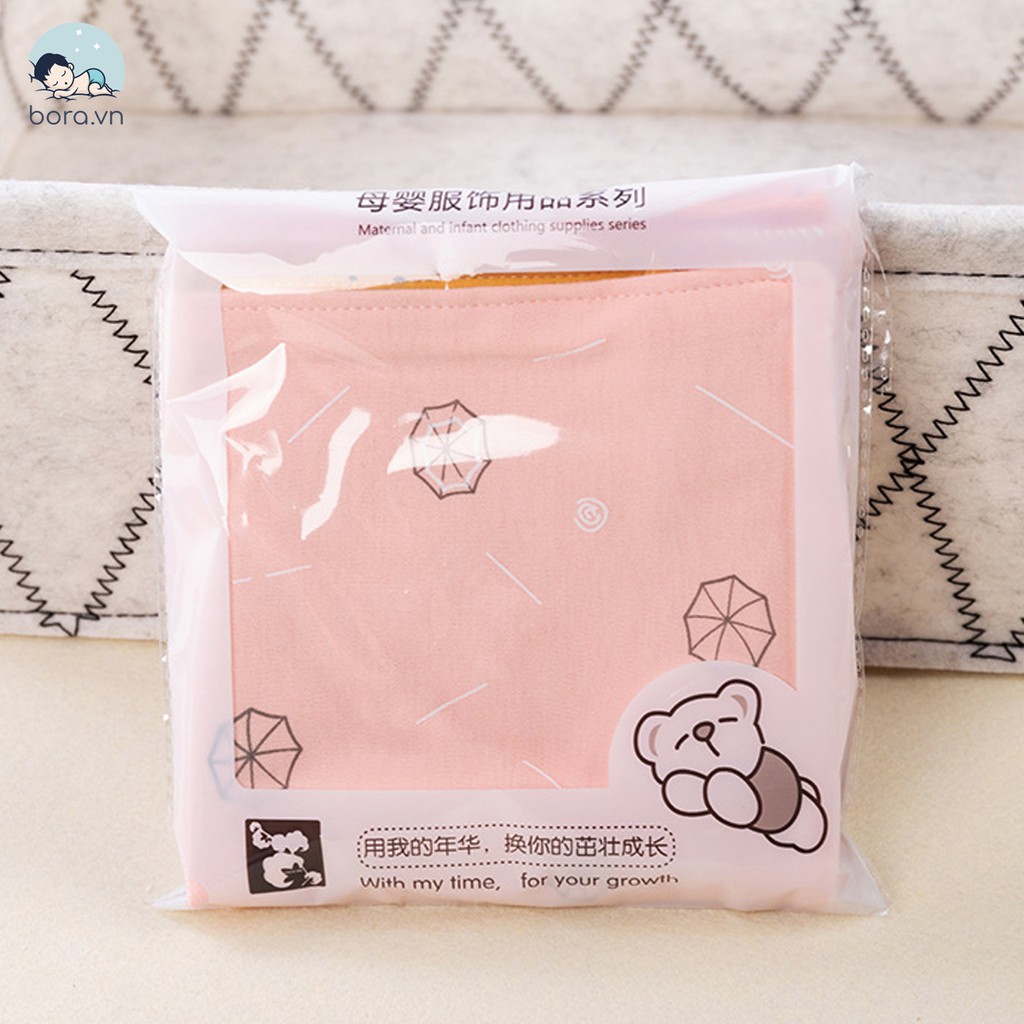 Khăn yếm tam giác cotton 2 lớp có cúc bấm cao cấp