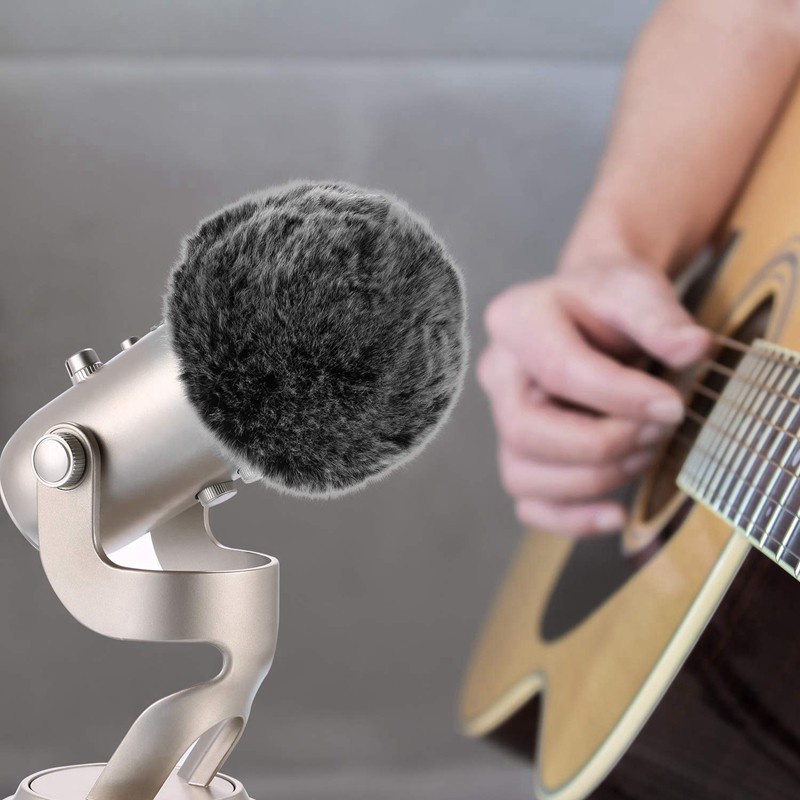 Mic Cover Sponge Microphone Windscreen For Blue Yeti, Yeti Pro Condenser Microphone (Sponge And Furry Windscreen, 2 Pack)