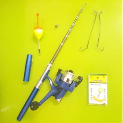 Bộ cần câu bút 1 mét và 1.6 mét màu xanh,đỏ vàng ,trắng bạc,đen