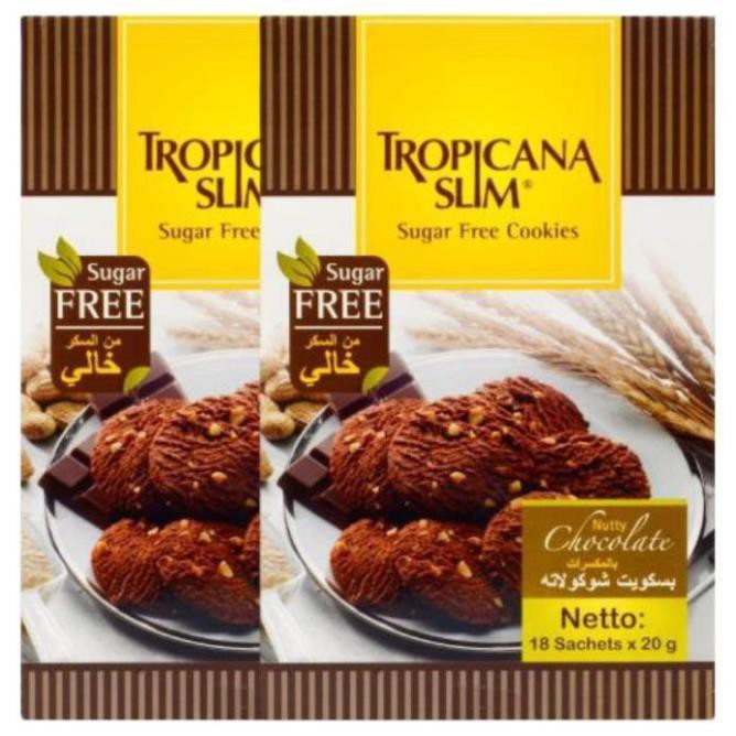 COMBO 2 HỘP Bánh Quy Ăn Kiêng Cao Cấp Tropicana Slim Chocolate 200g Cho Người Ăn Kiêng VÀ Tiểu Đường