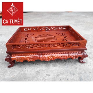 Khay trà chân quỳ gỗ hương