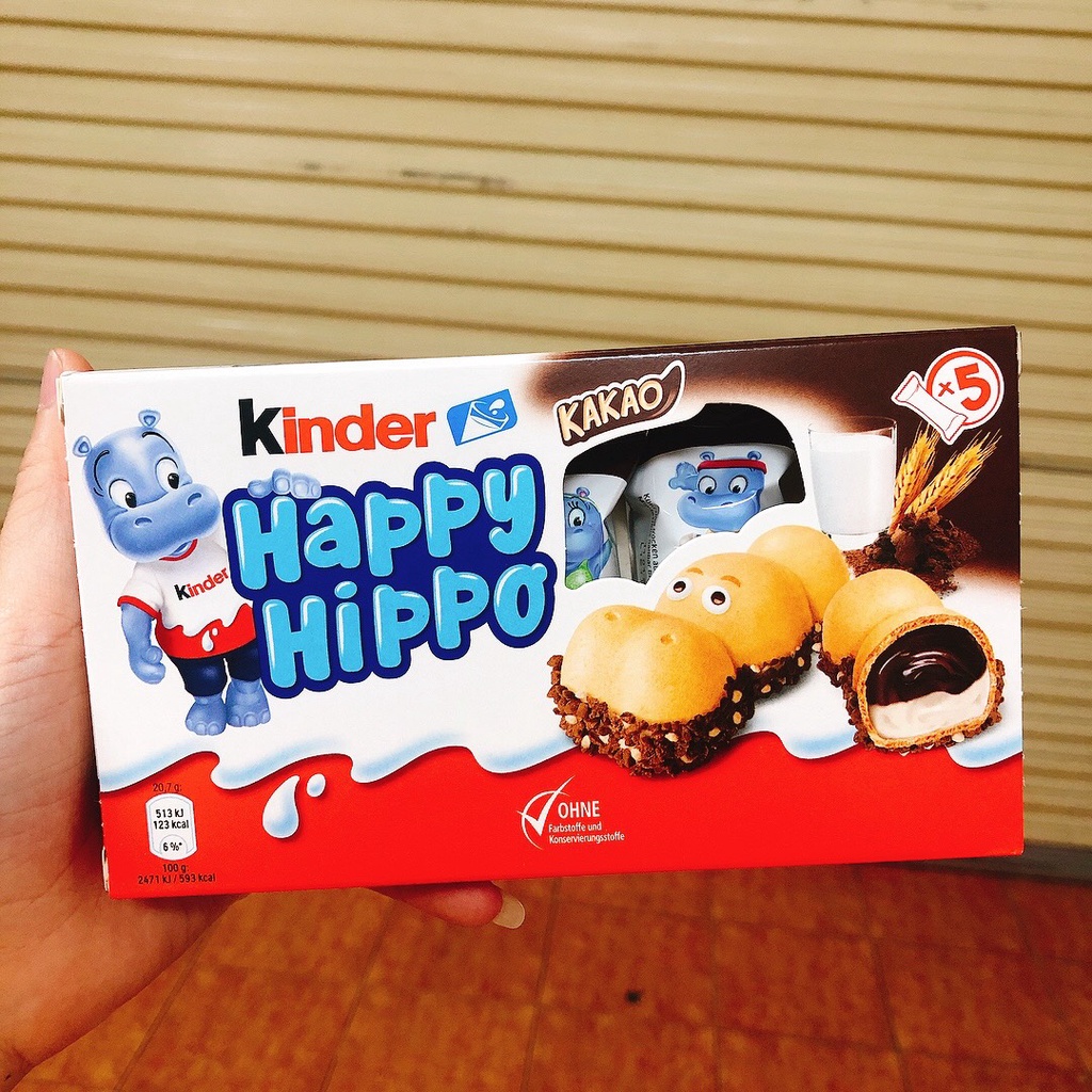 Socola Kinder Bueno nhân hạt dẻ 117g 6 thanh / Kinder Cards 128g/ Kinder Happy Hippo - Đức