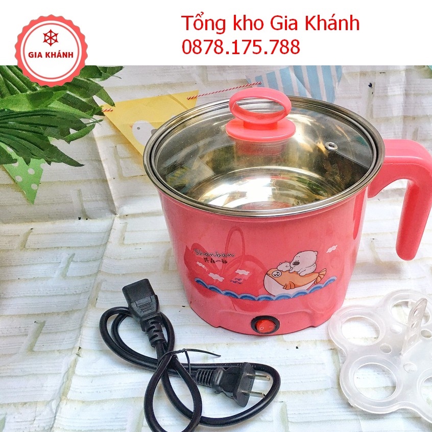 Ca Nấu Mì Đa Năng Siêu Tốc, Nồi Lẩu Điện Mini 18cm Công Suất 600W