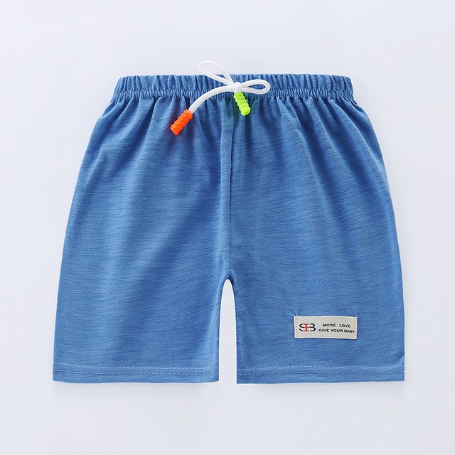 Quần Short Cotton Lưng Thun Co Giãn Màu Sắc Trơn Thời Trang Mùa Hè Cho Bé