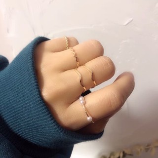 set 5c nhẫn thanh mảnh phong cách Hàn Quốc