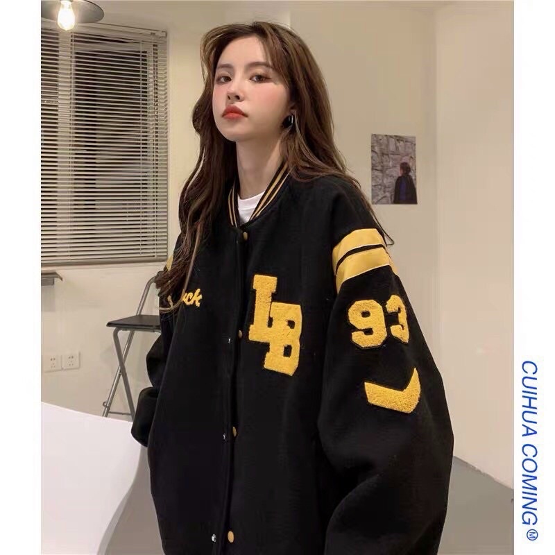 Áo Khoác Unisex Nỉ Nam Nữ ❤️FREESHIP❤️ Áo Khoác Bomber Nỉ Ngoại Dày LB Bomber Thời Trang
