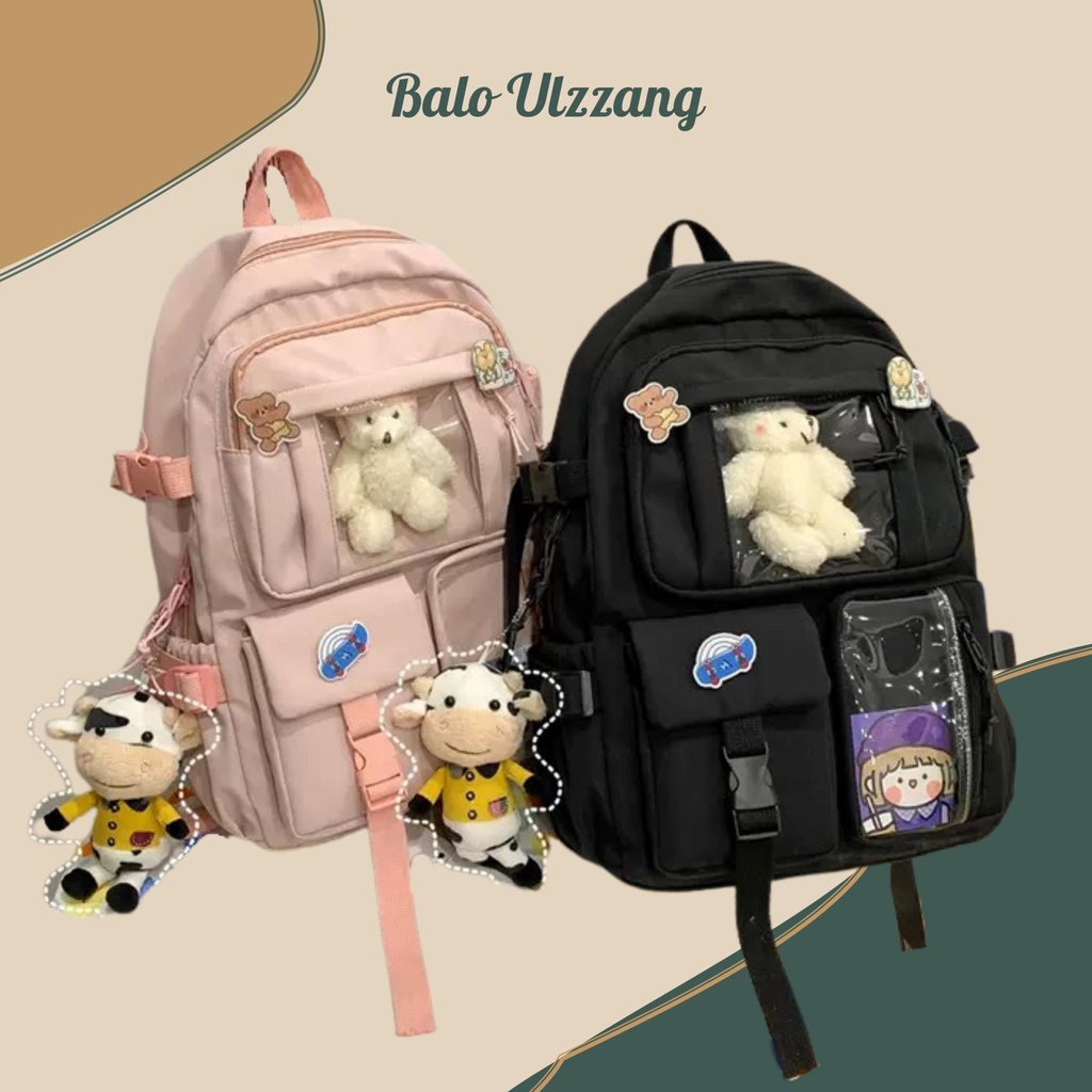 Balo Ulzzang Hàn Quốc nam nữ chống nước, balo đi học Ulzzang 604ULZ