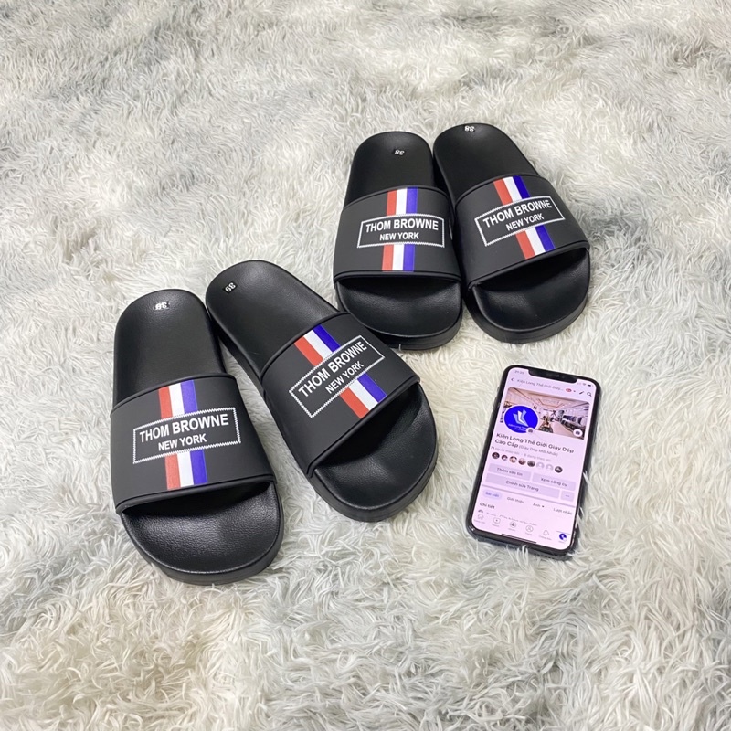 Dép Thom Browne đế cao su non cao cấp , dép quai ngang unisex nam nữ hót nhất 2022