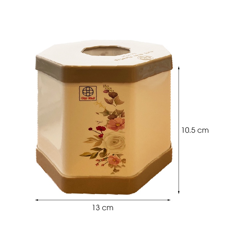 Hộp đựng giấy ăn bát giác - Hộp khăn giấy để bàn chính hãng Việt Nhật 2731 (HBG02)