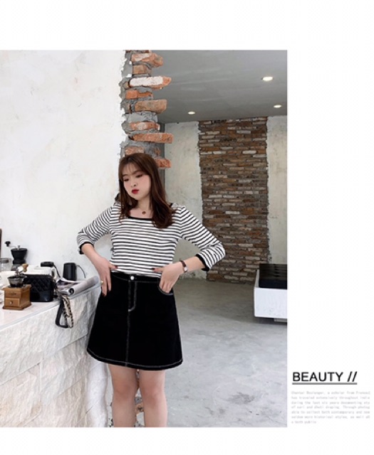 Áo thun gân sọc big size tay lỡ size lớn 60-100kg