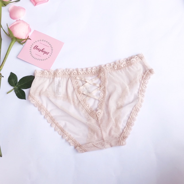 Quần lót nữ, quần lót ren đan Canava dây sexy quyến rũ QR83