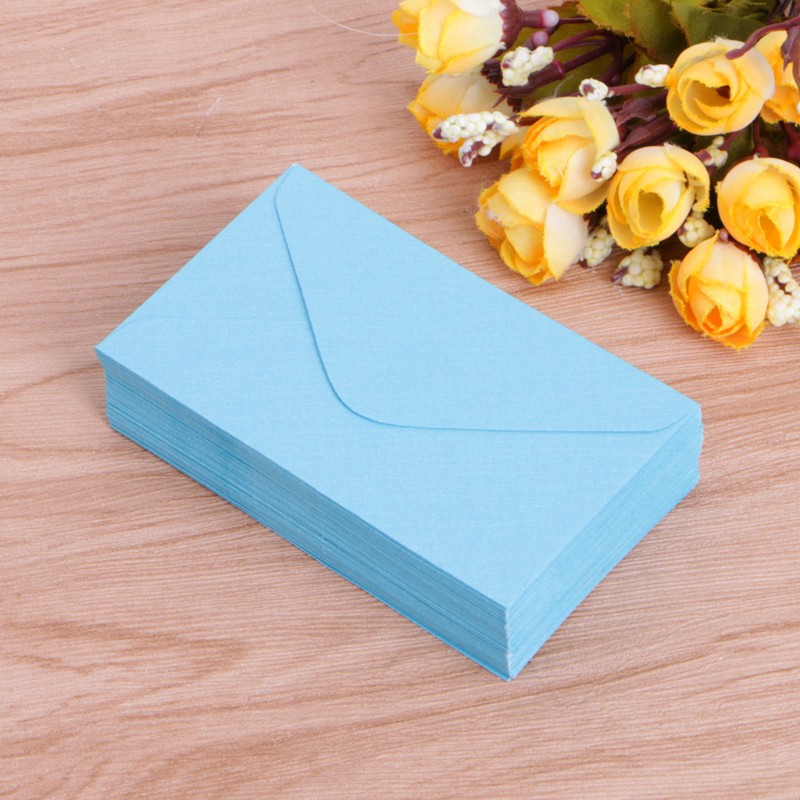 Set 50 Bao Thư Giấy Mini Phong Cách Retro Xinh Xắn