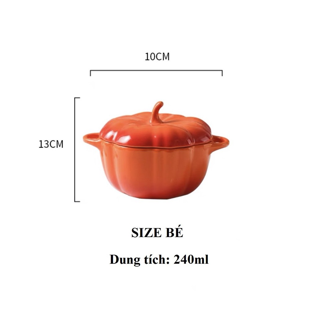 Bát sứ hình quả bí đỏ, tô đựng chè canh hầm: 11.45