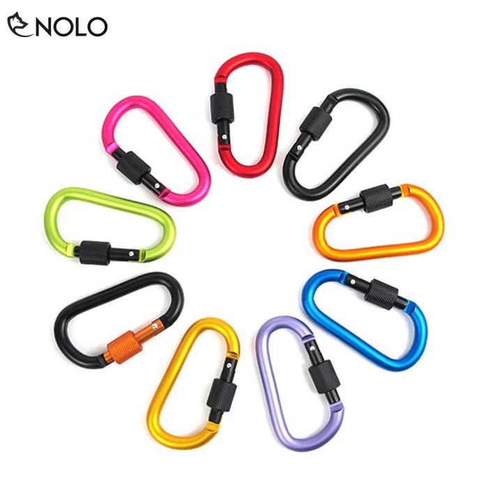 Combo 3 Móc Khóa Carabiner Chữ D Nhiều Màu Chất Liệu Hợp Kim Kẽm Chịu Lực Tốt