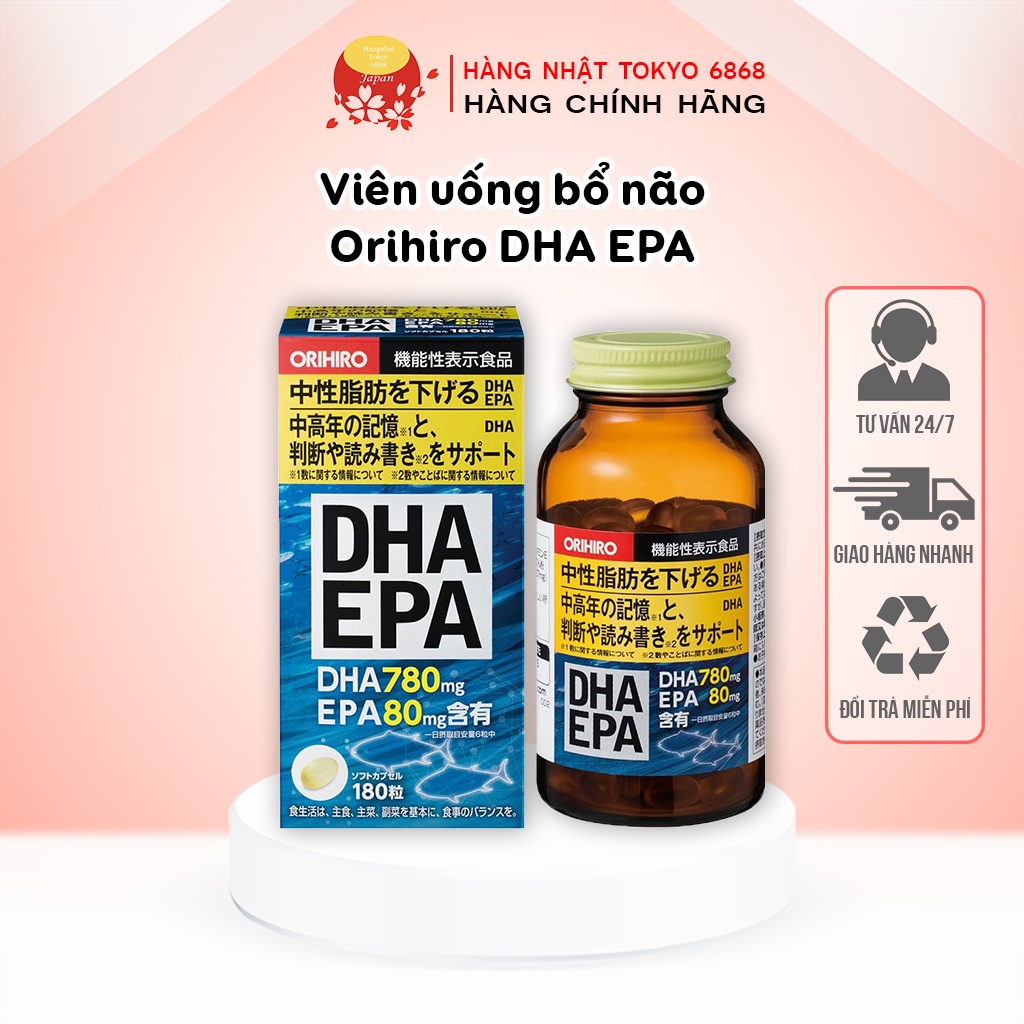 Viên uống bổ não Orihiro DHA EPA 180 viên Nhật Bản