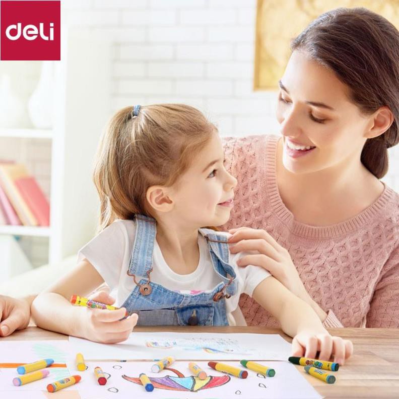 Bút sáp dầu học sinh Deli - 12 màu/18 màu/24 màu/36 màu - 1 hộp - 6961/6962/6963/6964 [Deli]