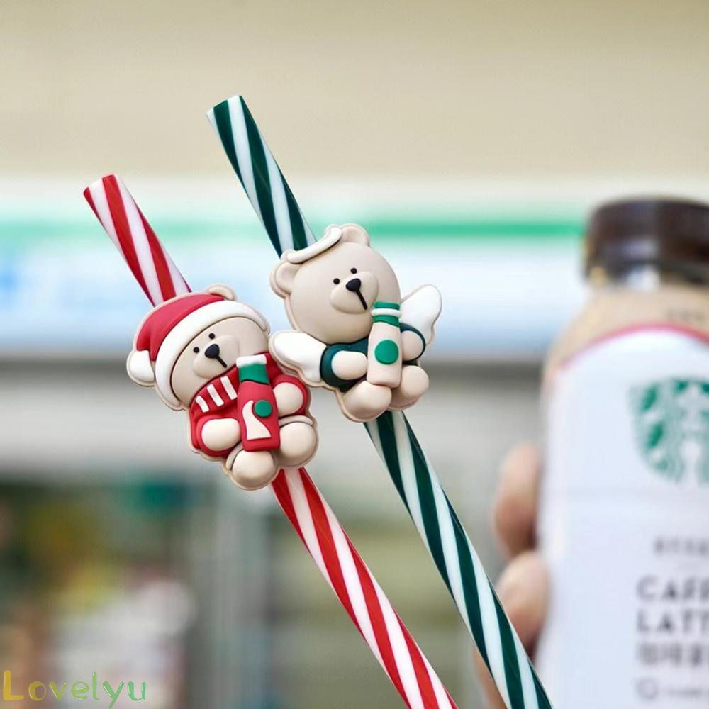 ◀READY▶Silicone Straw Plug Starbucks Reusable Straws plug Dust-proof and leakage Cute Drinking Splash Proof Straw Cap# Good Quality