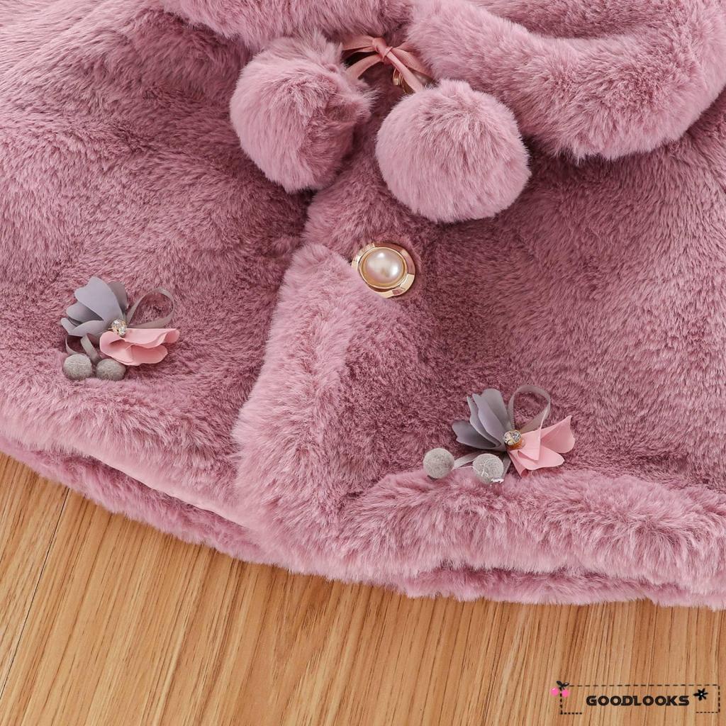 Áo Khoác Cardigan Lông Dày Ấm Áp Đính Nơ Dễ Thương Cho Bé Gái 6-12 Tháng Tuổi