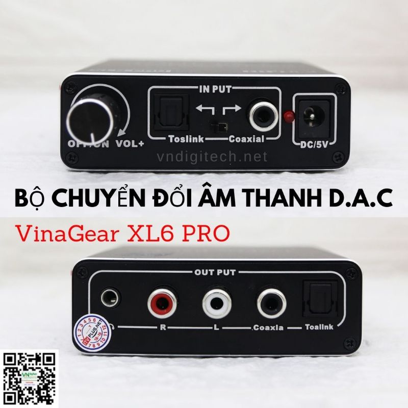 Bộ chuyển quang âm thanh Vinagear XL6 Pro Chính hãng - giúp chuyển âm thanh số ra loa