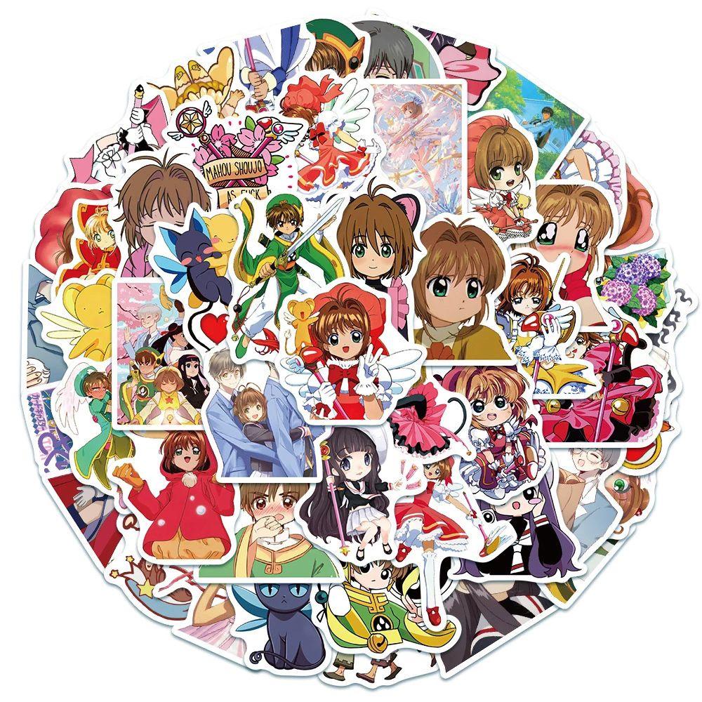 Nhãn Dán Trang Trí Hành Lý / Ván Trượt / Thẻ Bài Họa Tiết Hoạt Hình Sakura DIY