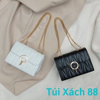 Túi đeo chéo nữ dây xích đẹp, khóa xoay chữ O-sz 20 Túi xách nữ giá rẻ