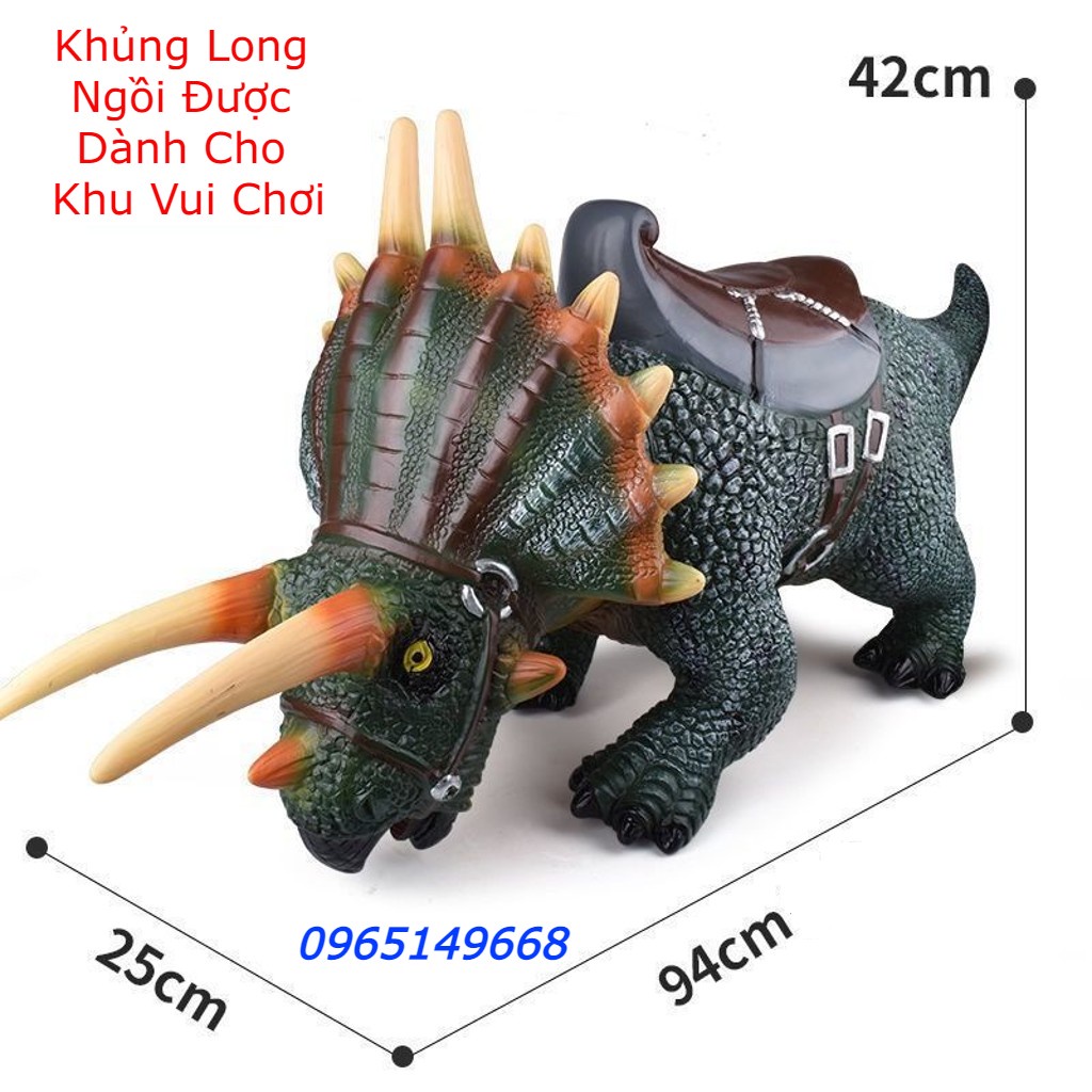 Mô hình đồ chơi khủng long bằng cao su mềm cho khu vui chơi có thể ngồi được