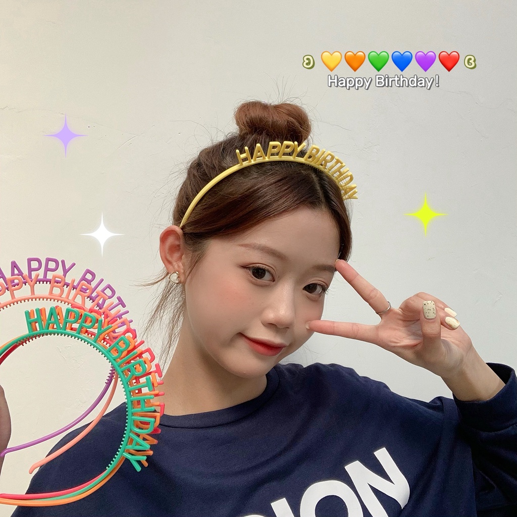 Phụ Kiện Băng Đô Cài Tóc Dự Tiệc Sinh Nhật Dễ Thương Cho Nữ