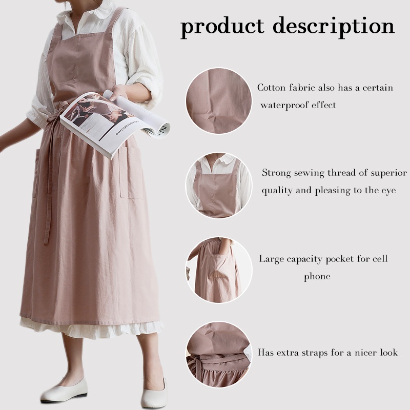 Tạp Dề Cotton Chống Thấm Nước Tiện Lợi Dành Cho Nhà Bếp