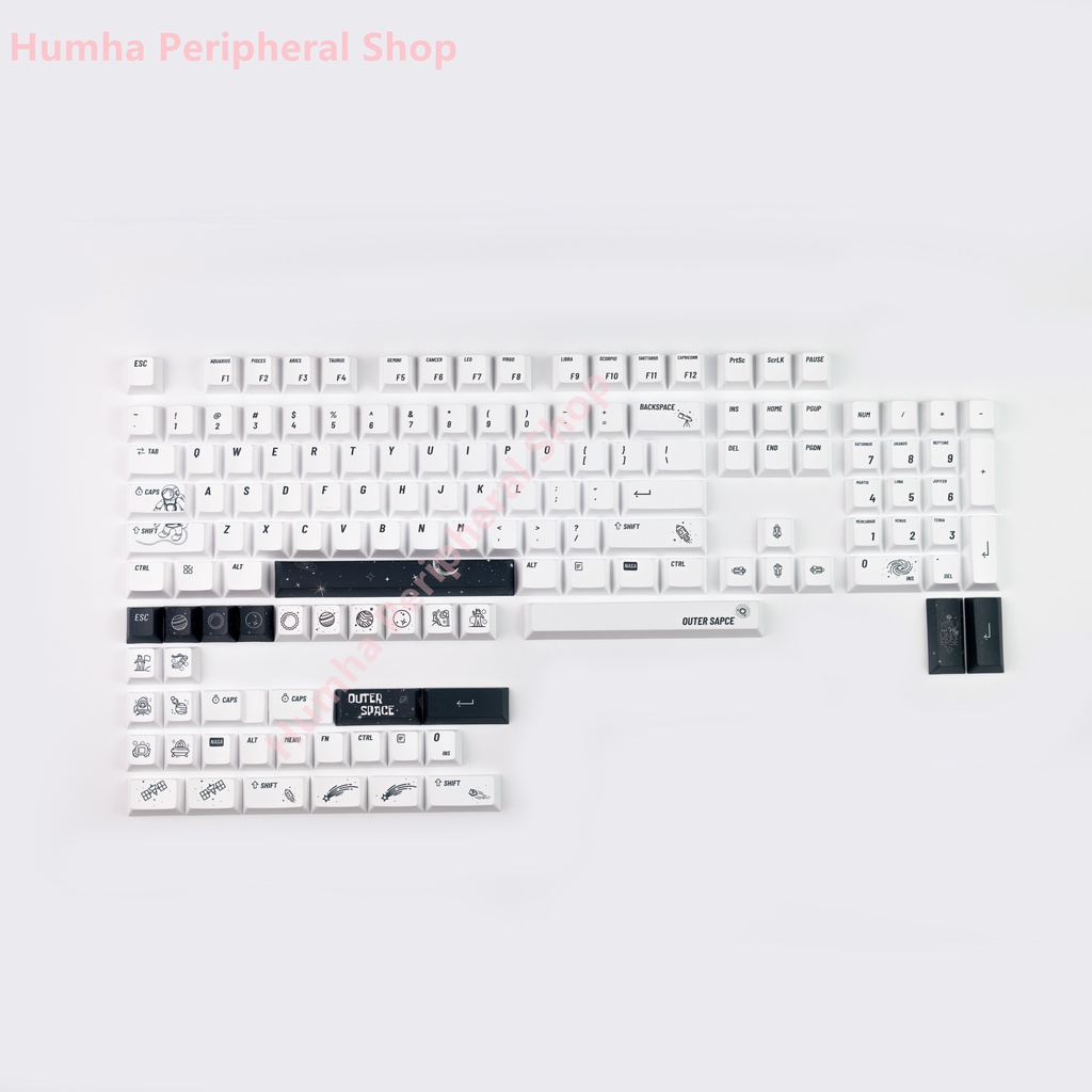 Bàn Phím Cơ 145 Phím Bằng Nhựa PBT In Hình Phi Hành Gia Xinh Xắn