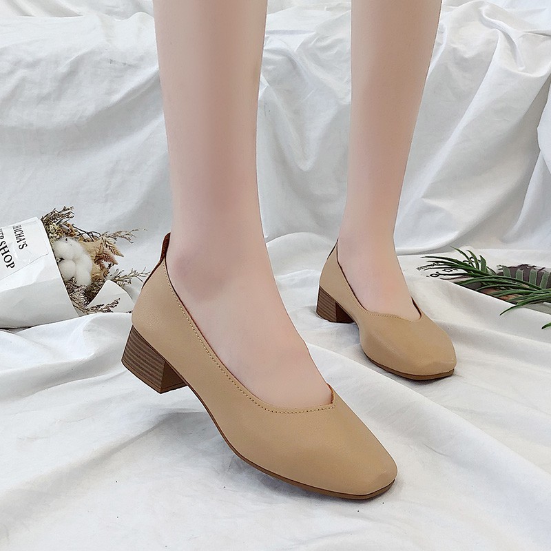 Giày Búp Bê Nữ Gót Vuông Thời Trang Hàn 2021 | BigBuy360 - bigbuy360.vn