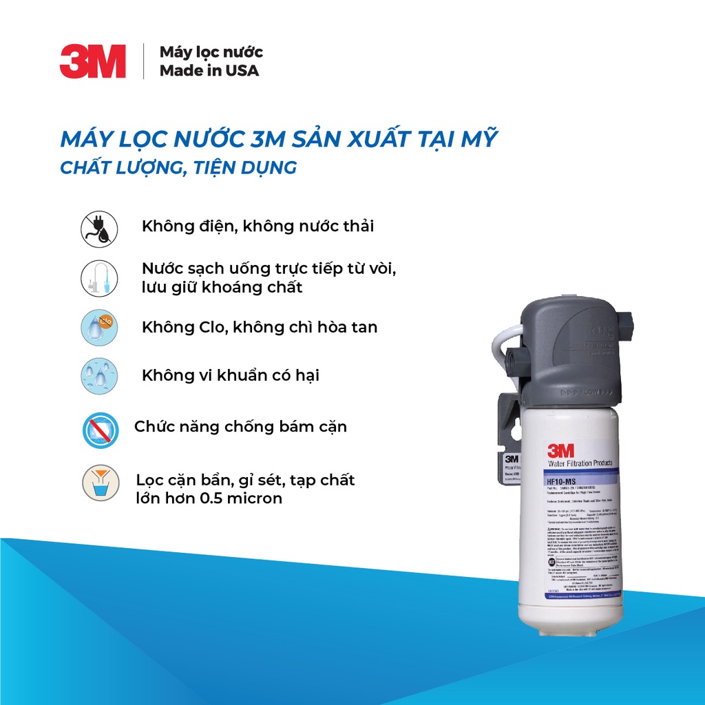 Máy Lọc Nước 3M BREW110-MS Chuyên Dùng Cho Máy Pha Cà Phê Nhỏ Không Dùng Điện Công Suất 13,247L