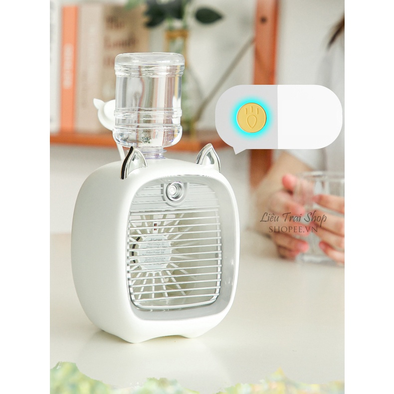 Quạt điều hòa mini phun sương tích điện sạc USB