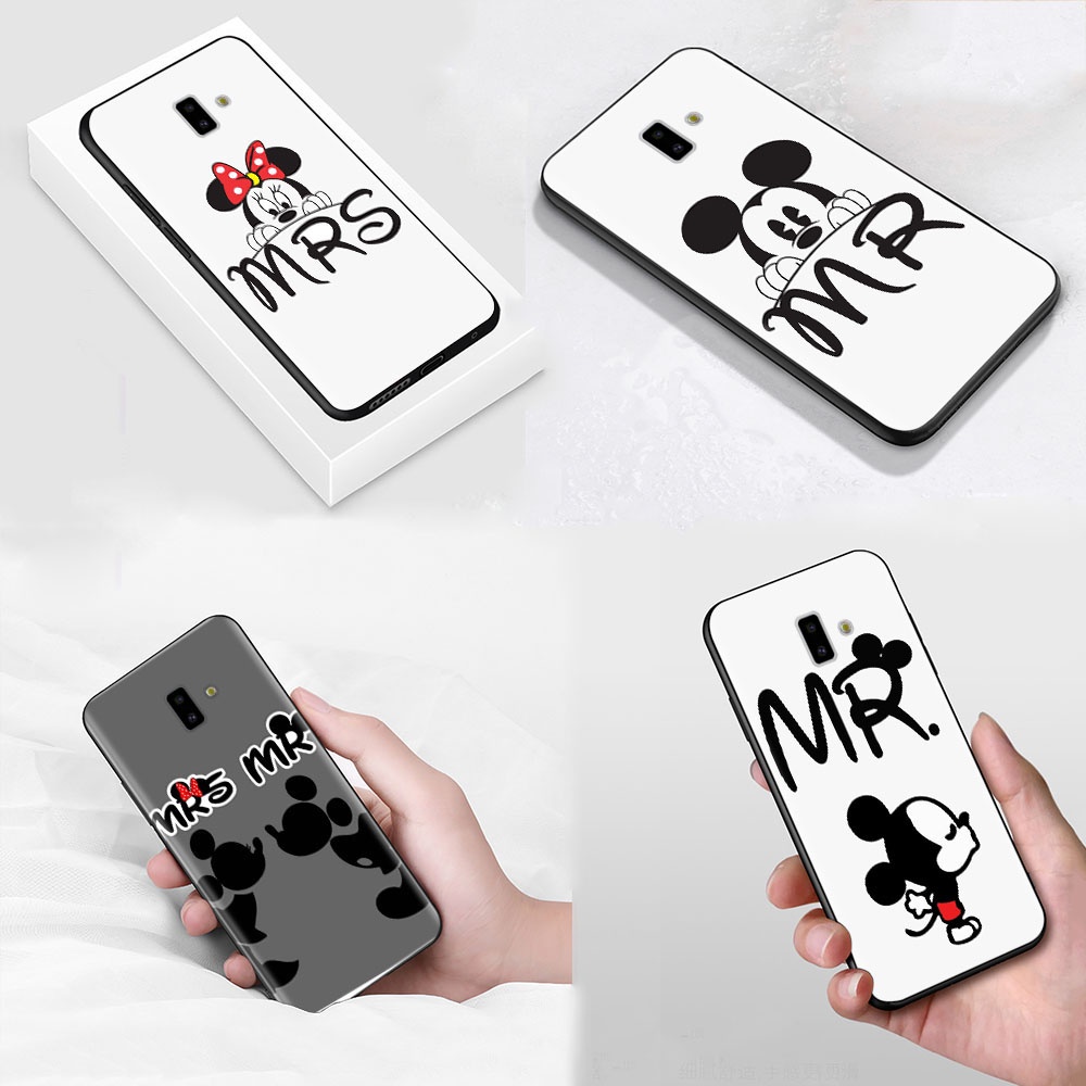 S-109 Mr and Mrs Right Mickey Minnie Soft Silicone Case Casing for Samsung Galaxy J7 J5 J6 Prime Plus Pro Core 2018 A10 A10S A12