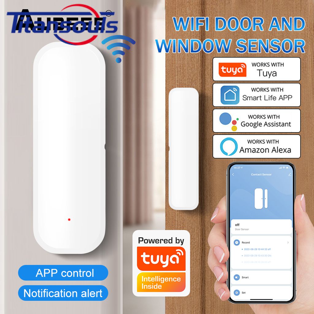Sẵn Sàng✅1/3 Tuya Wifi Cửa Cảm Biến Cửa Sổ Mở Máy Dò Mục Từ Nhà Thông Minh Bảo Vệ An Ninh Báo Động Hệ Thống Tương Thích Với alexa Google Home Cao Cấp TTS