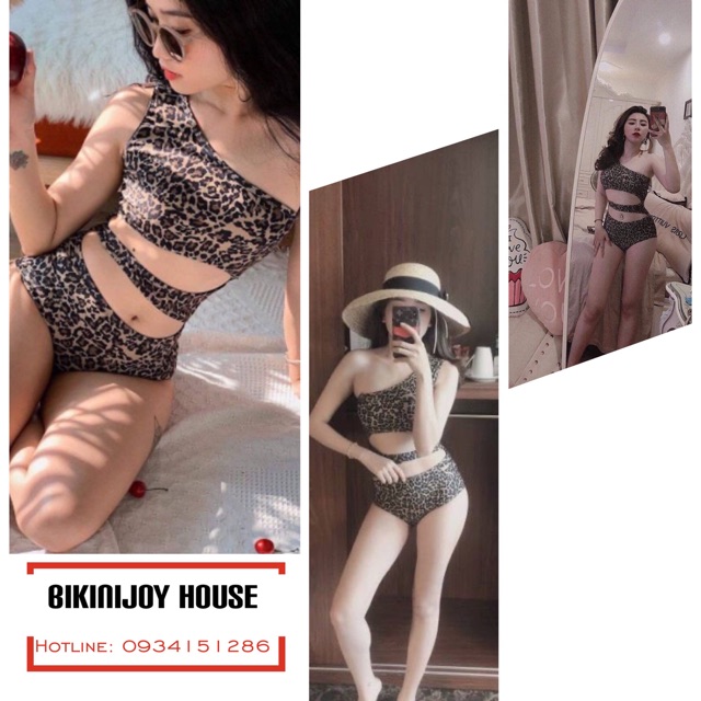 Đồ bơi nữ bikini hoạ tiết beo hở bạo