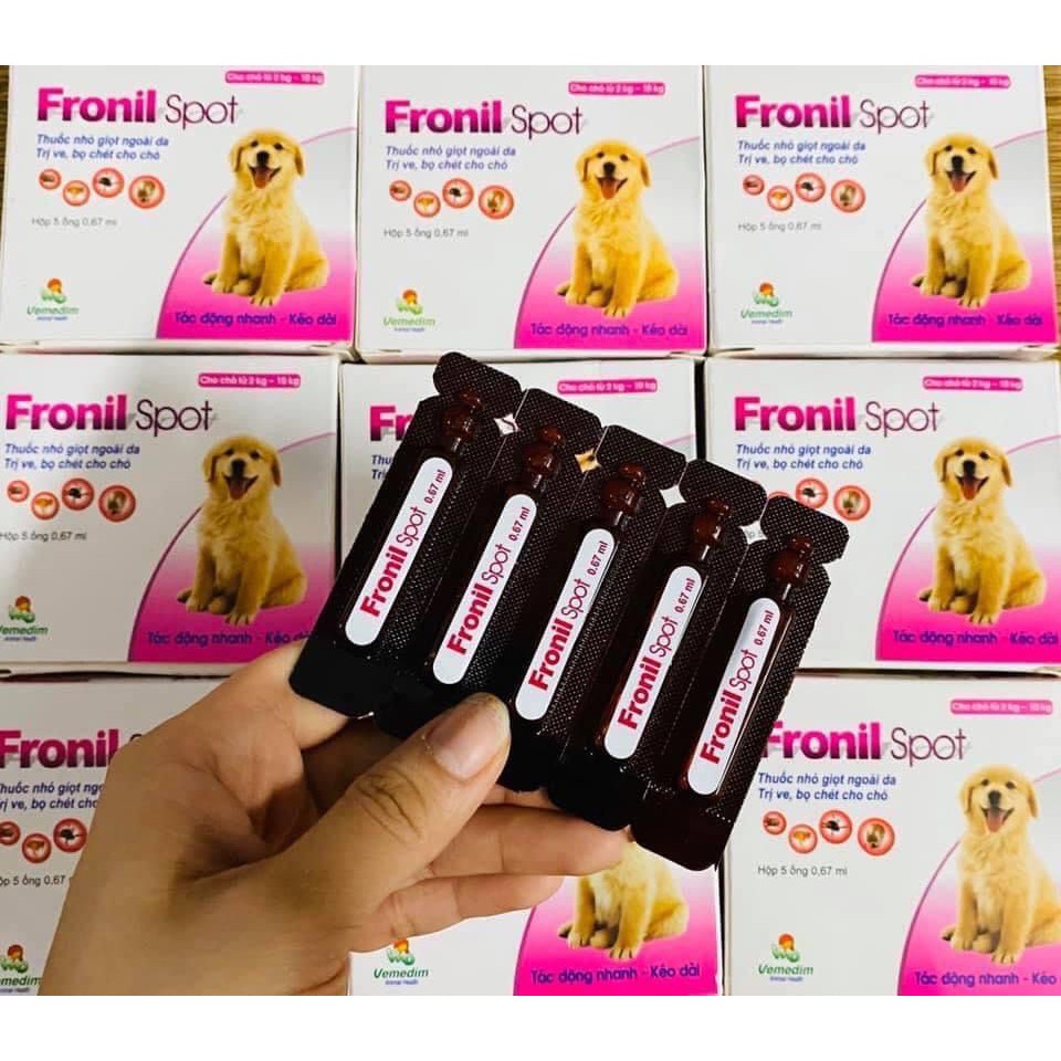 Fronil Spot thuốc nhỏ gáy trị ve rận cho chó từ 2-10kg