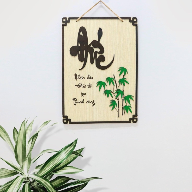 Bảng gỗ decor Thư Pháp trang trí gia đình nhà cửa và làm quà tặng
